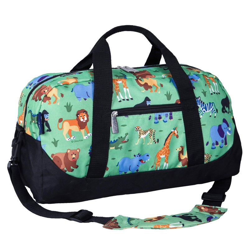 Wildkin Kids Overnighter Duffel Bag â€“ Carry-On Size, Ideal for School & Sleepovers â€“ Wild Animals - Image 1